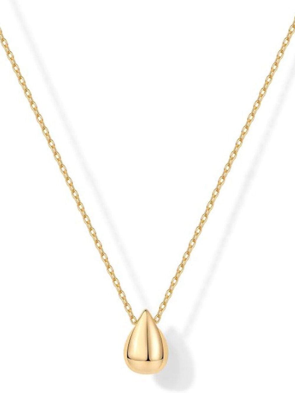 PAVOI 14K Gold Plated Dainty Pear Pendant Necklace for Women | Tear Pendant Neck